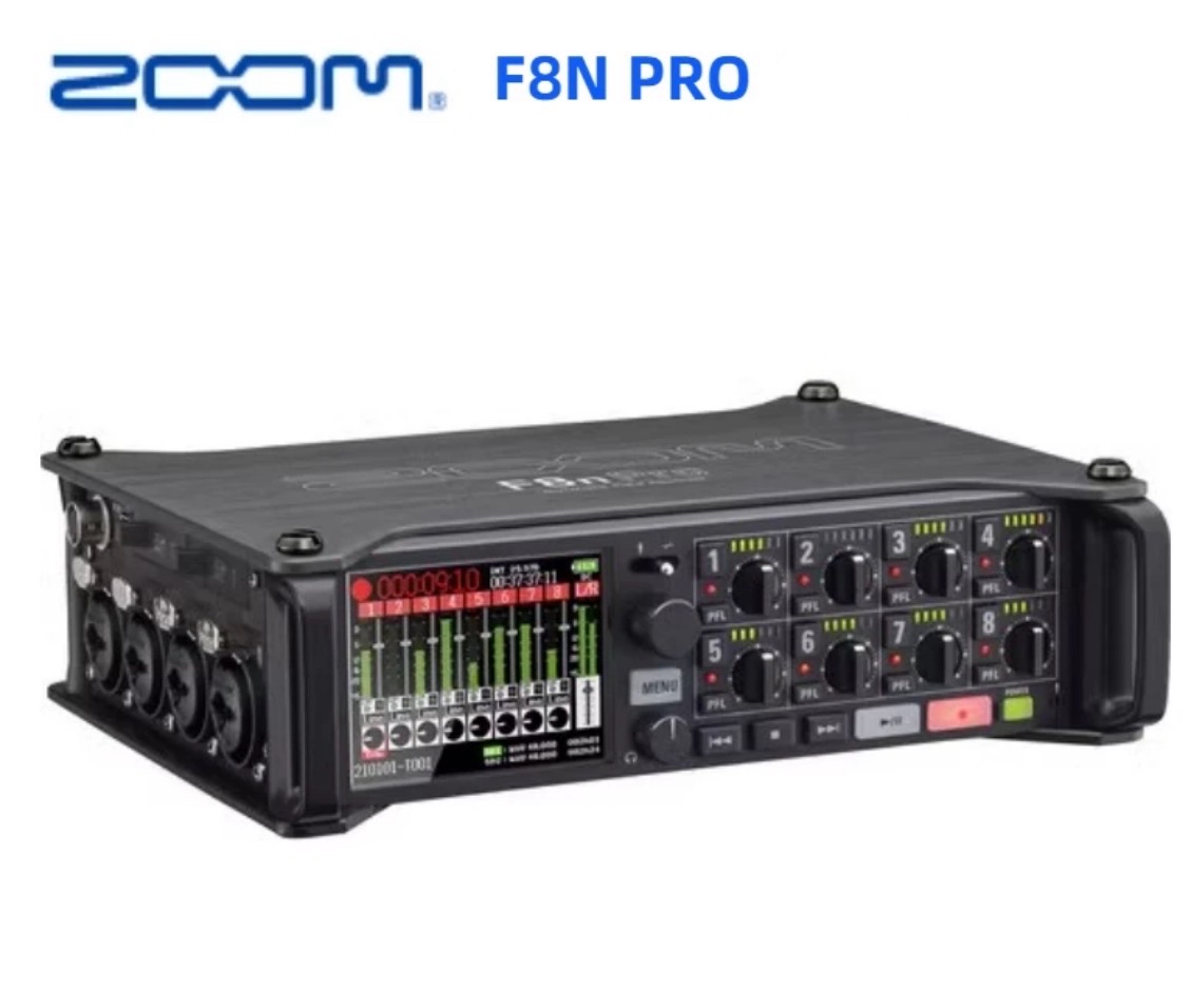 Zoom f8n pro with xlr cables | professional 8-channel audio recorder, multitrack