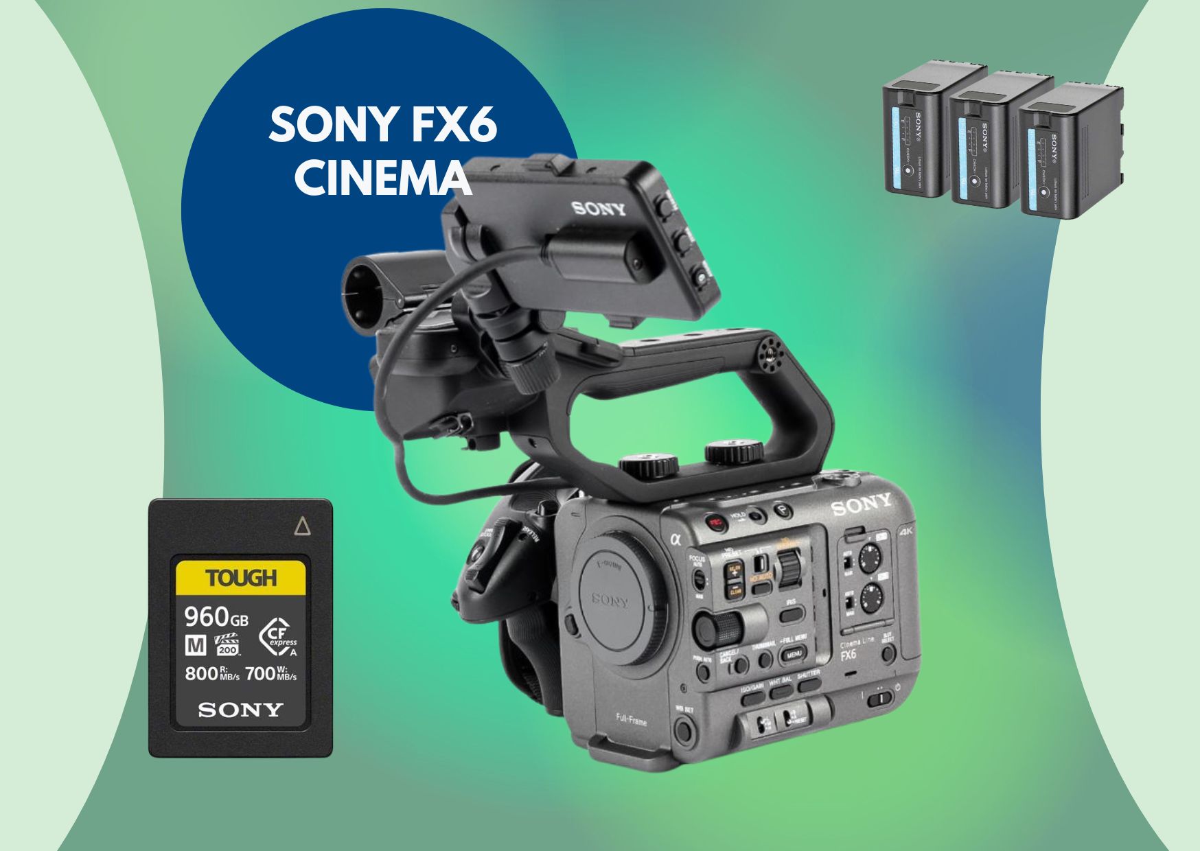 Sony fx6 cinema camera 4k fx 6 + sony 960gb cfexpress