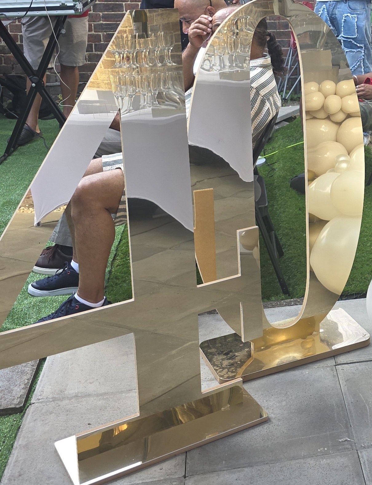 4ft mirrored gold numbers delivery & collection 