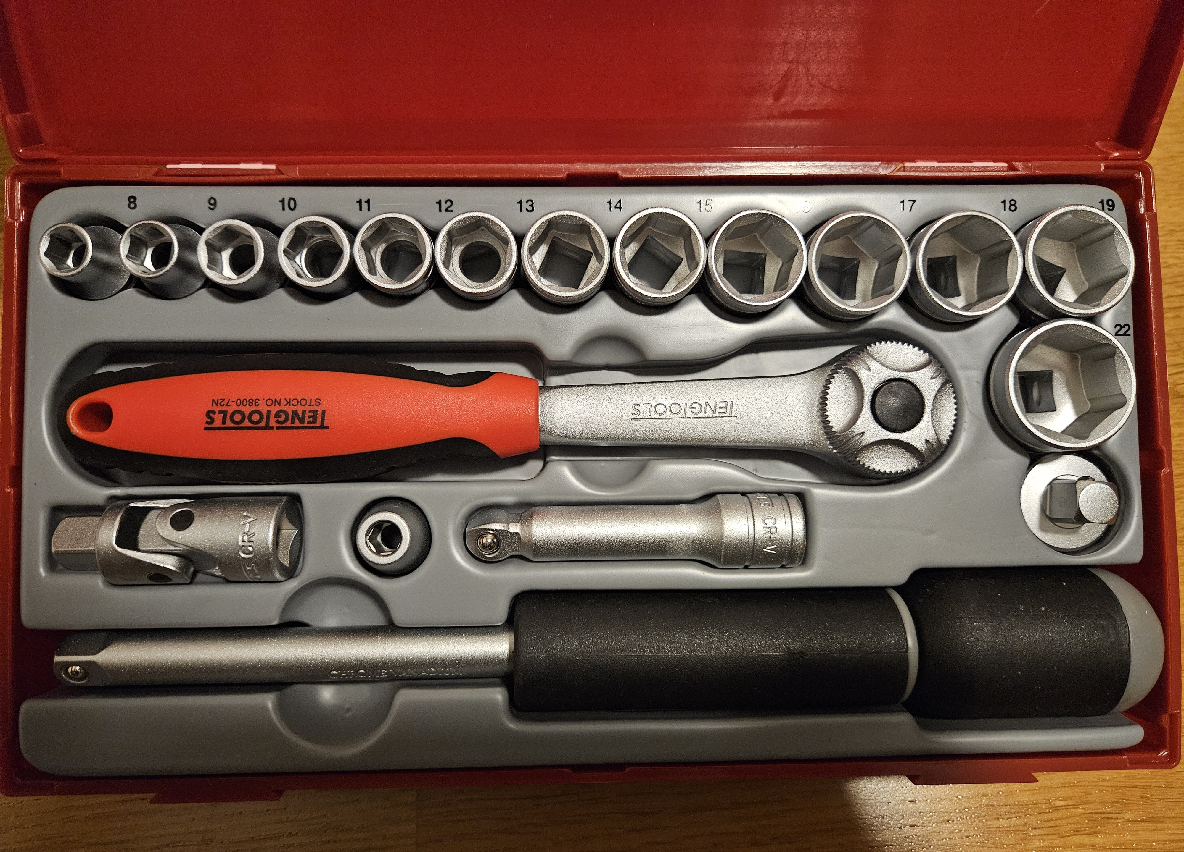 Helt nytt tengtools socket sett 19 pcs leies ut