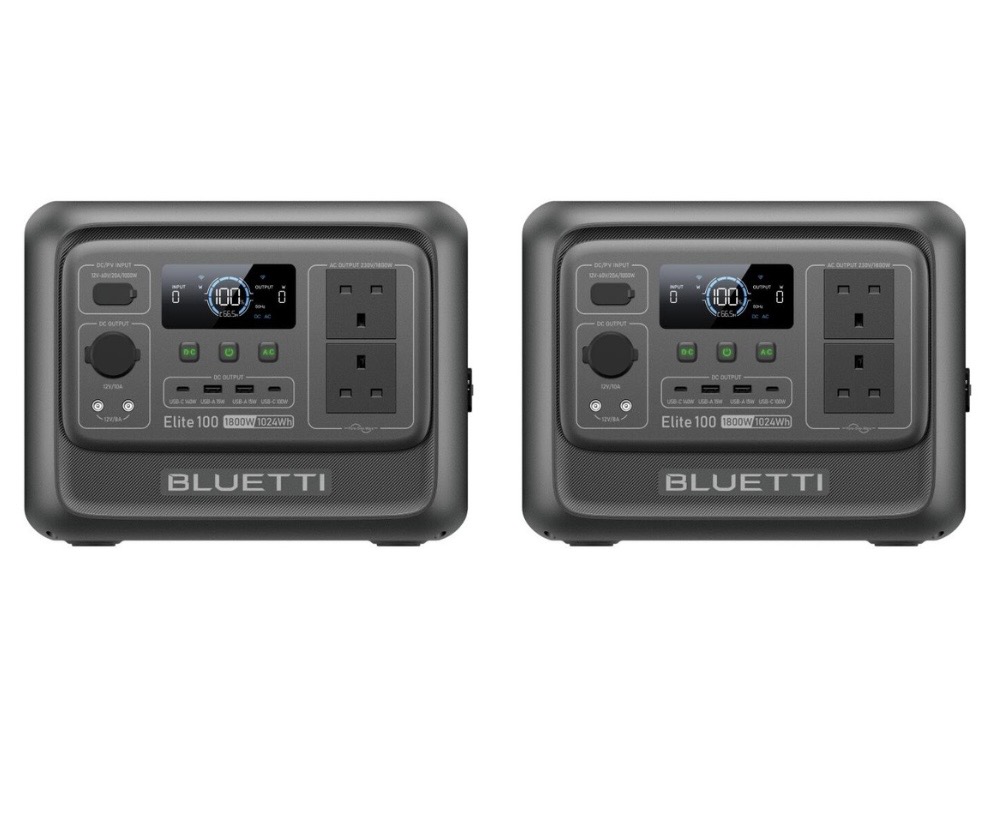 Double deal! 2x bluetti elite 100 v2 portable power station | 1,024wh 1,800w