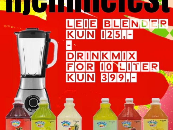 Blender med drinkmix til selskap og fest