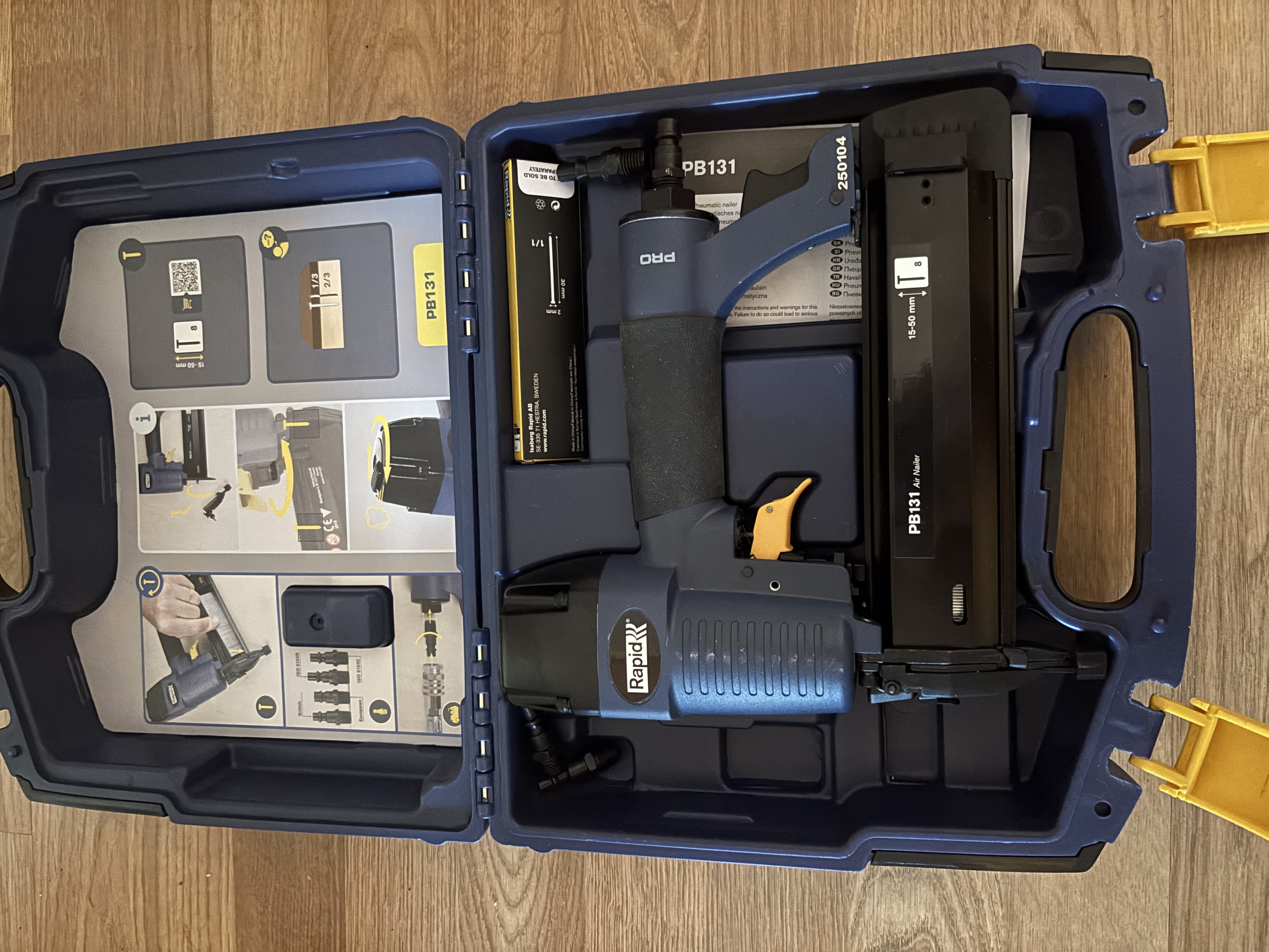 Dyckertpistol rapid pb131 tryckluftsdriven, bra för lister, finsnickeri - hyr med eller utan kompressor.