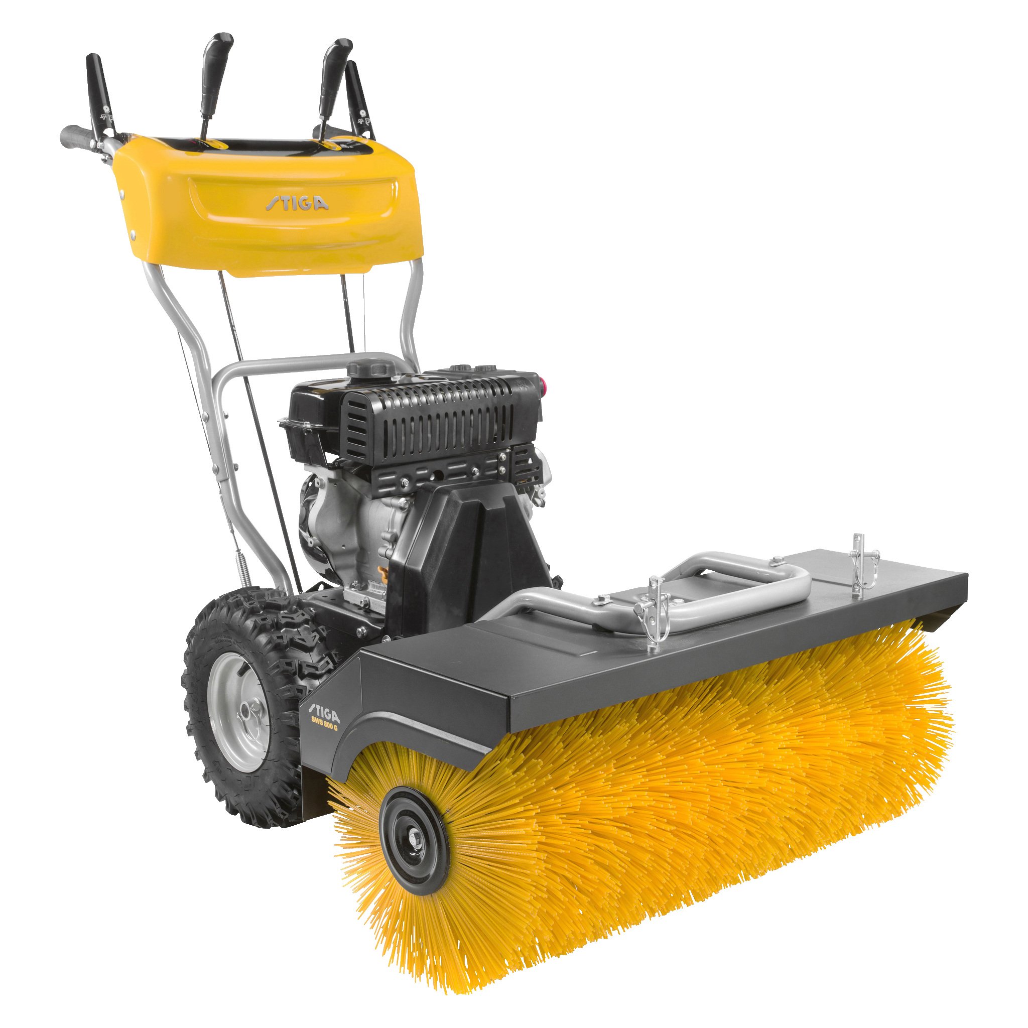 Feiemaskin med vinklingsbar børste og åtte gir