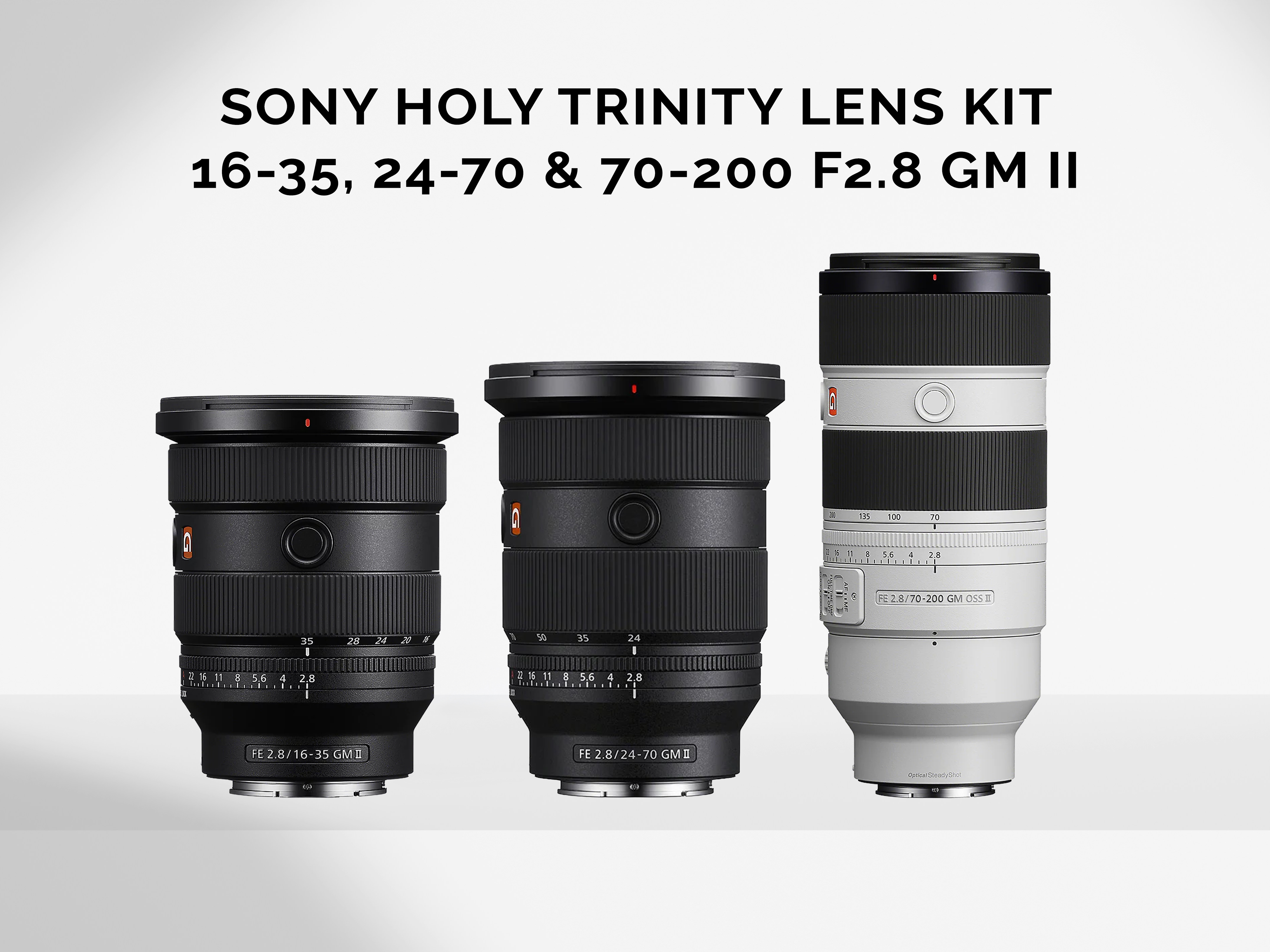 Sony g master holy trinity lens bundle 16-35 and 24-70 and 70-200mm f2.8 gm ii