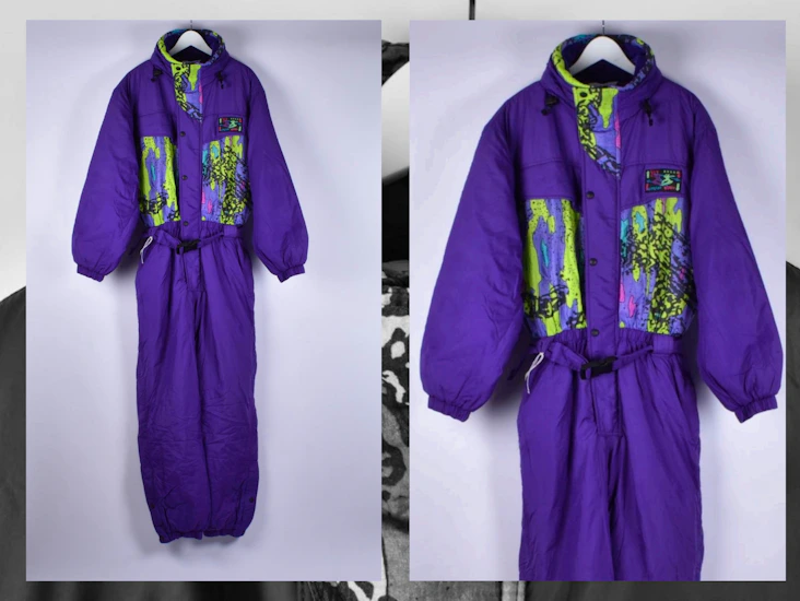Retro skidoverall 80-tal - lila