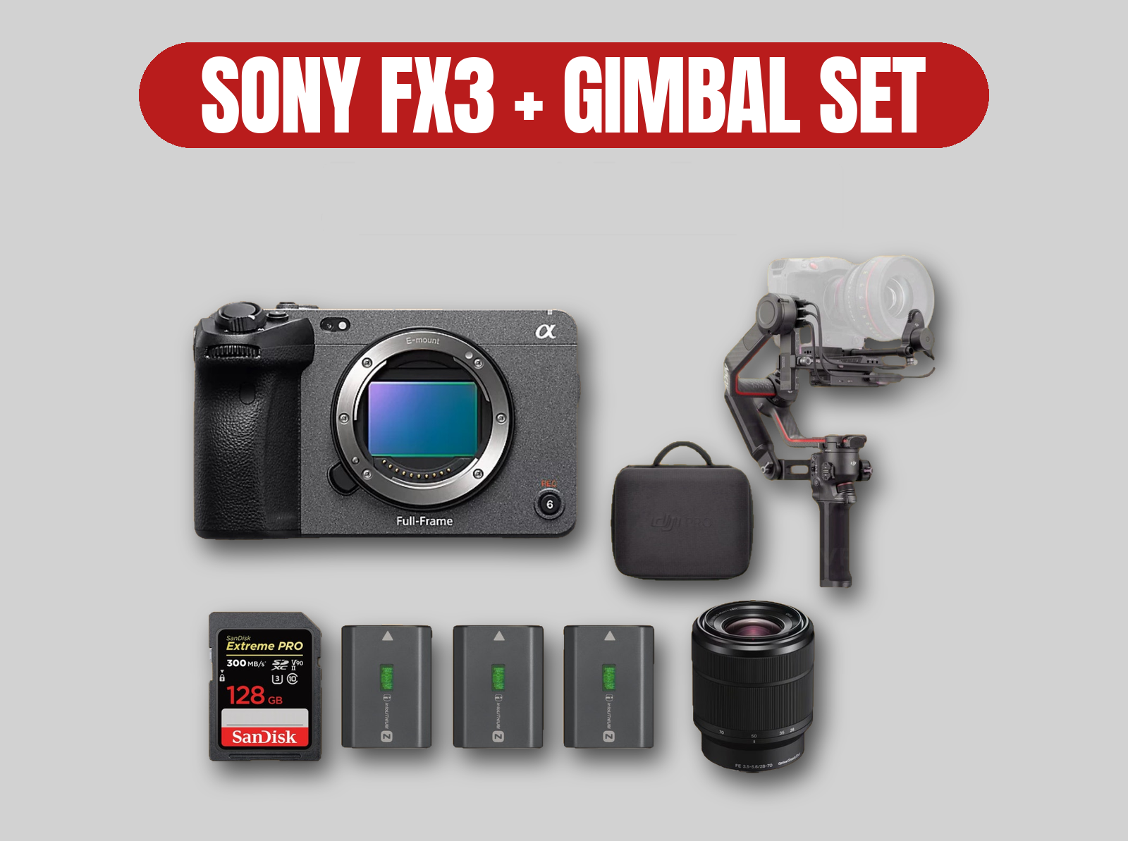 Sony fx3 camera | dji pro gimbal / video kit / smooth footage