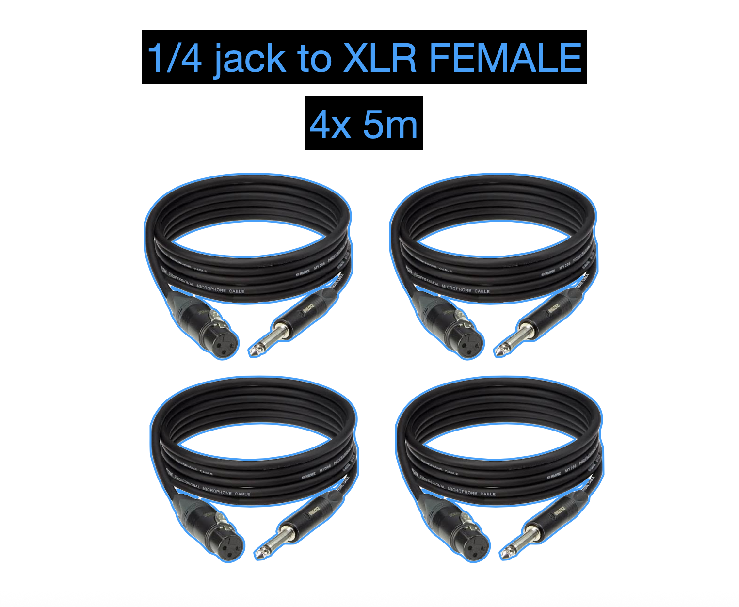 4x jack to xlr female 5m