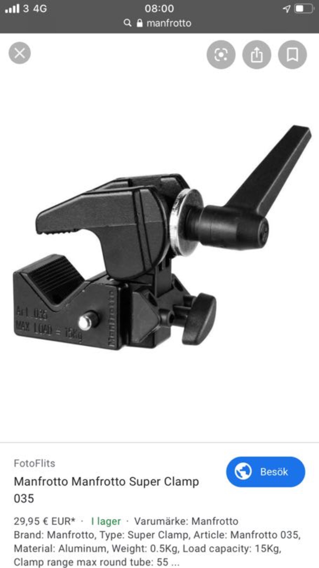 Superclamp manfrotto