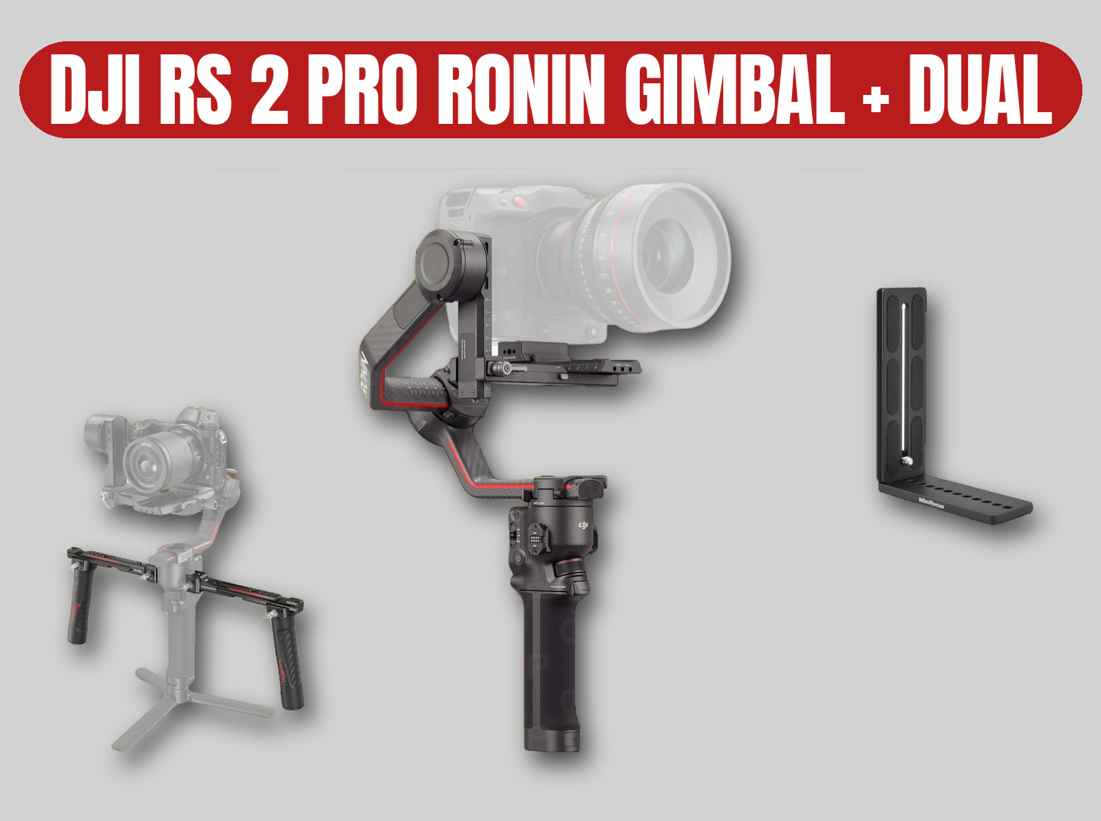 Dji rs 2 pro ronin gimbal | dual handle grip / vertical bracket mount