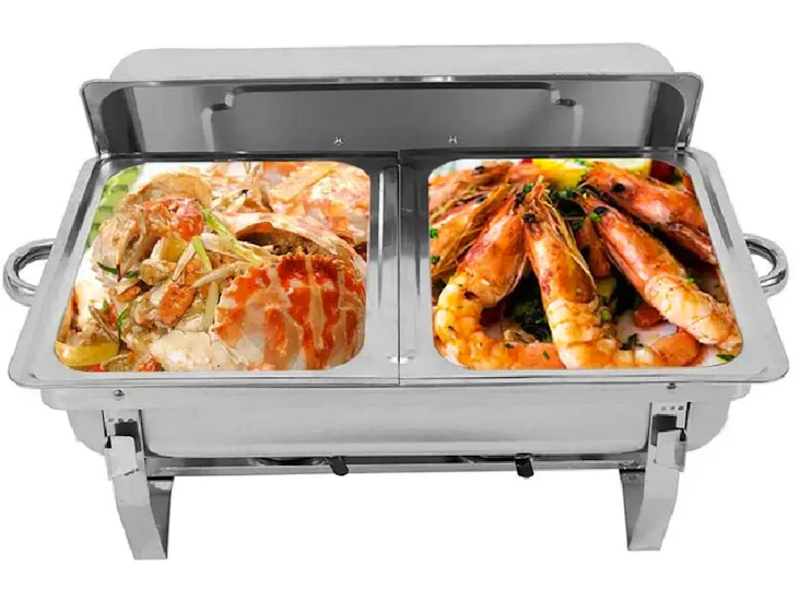 Double compartment chafing dishes x 2