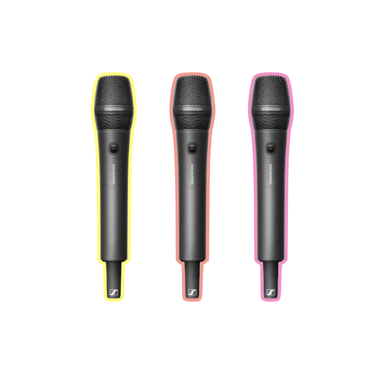 3x sennheiser ew-d handheld wireless mic (only)