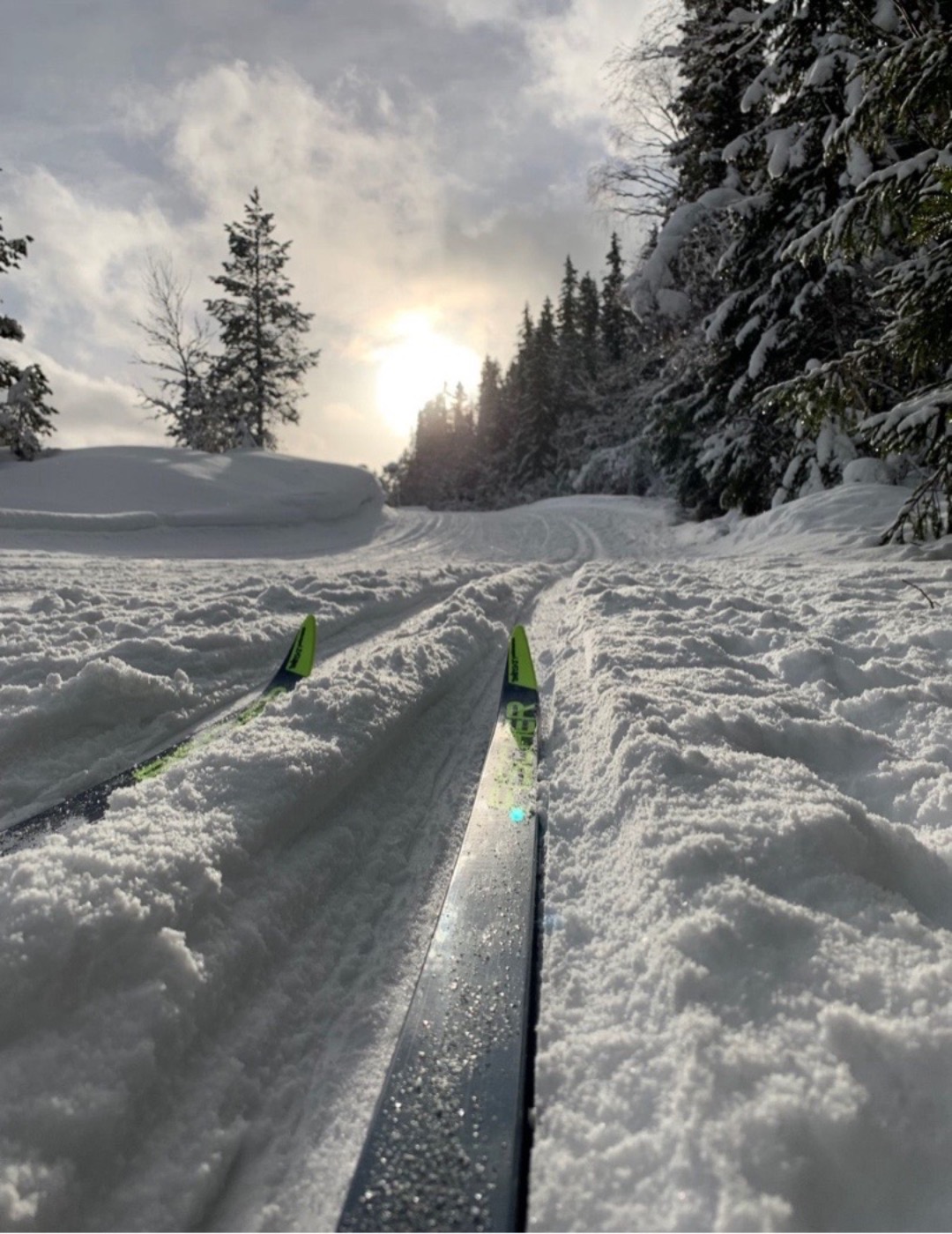 Felleski med sko og staver 