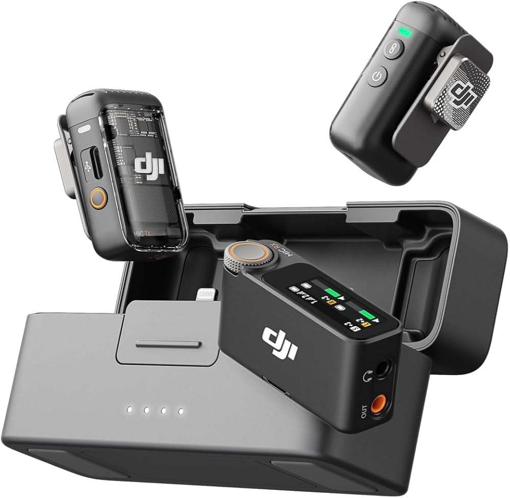 Dji mic 2 (2 tx + 1 rx + charging case) + 2x lav mics