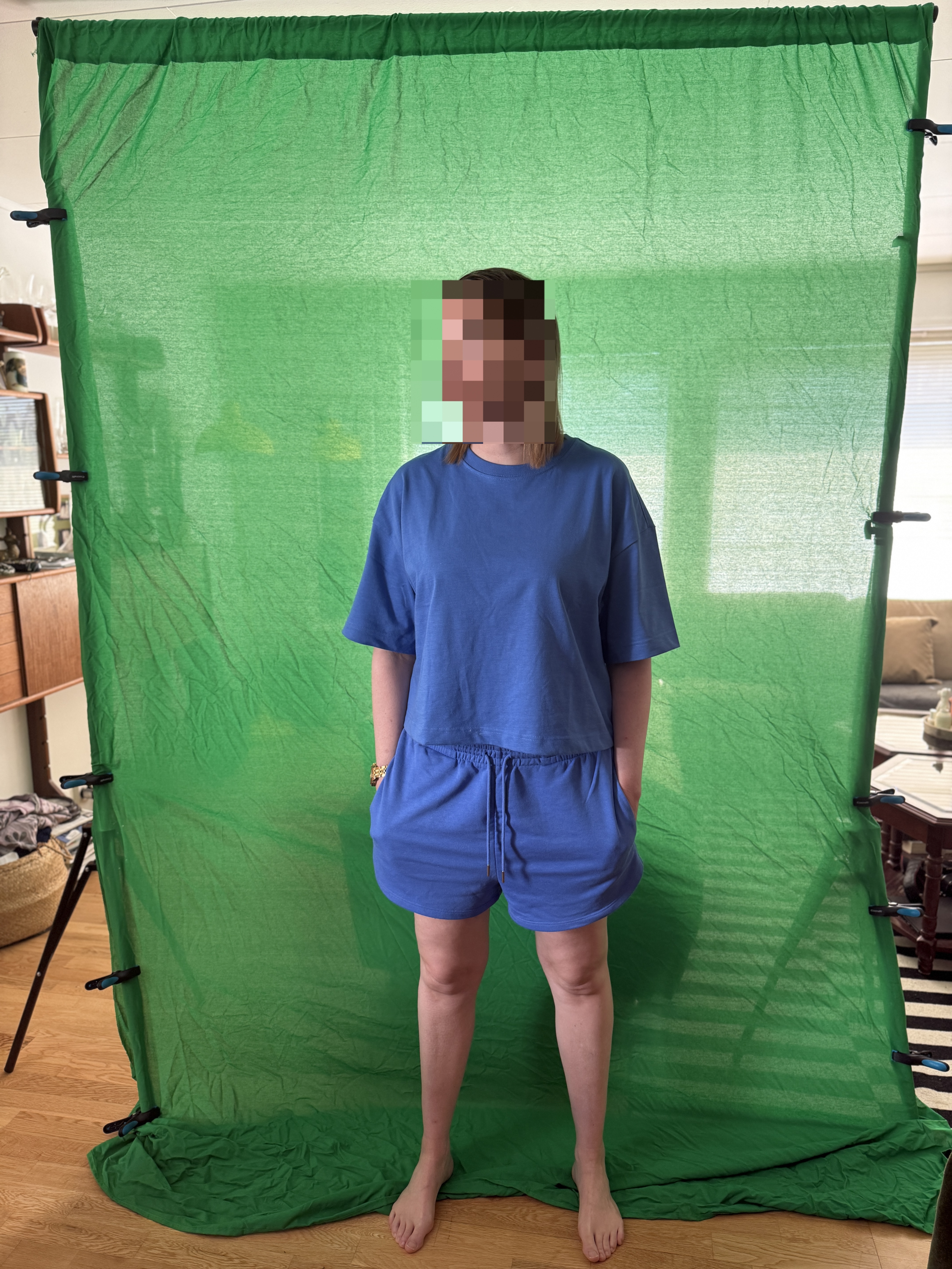 Bærbar greenscreen m/stativ - 300x220cm 