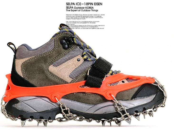 Ice/snow spikes with 18 steel teeth