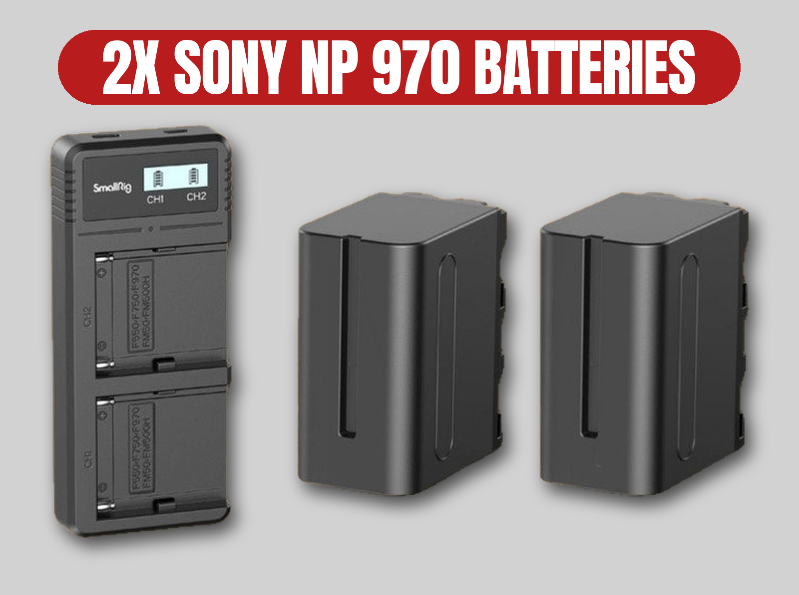 Sony np-970 batteries (pair) | high capacity / f970 / power