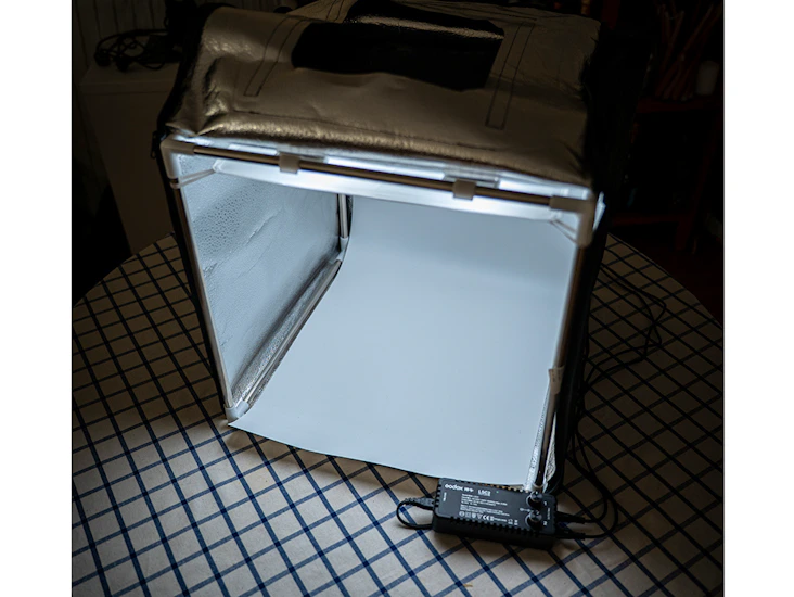 Fototält kub 40cm med dubbla ljuskällor