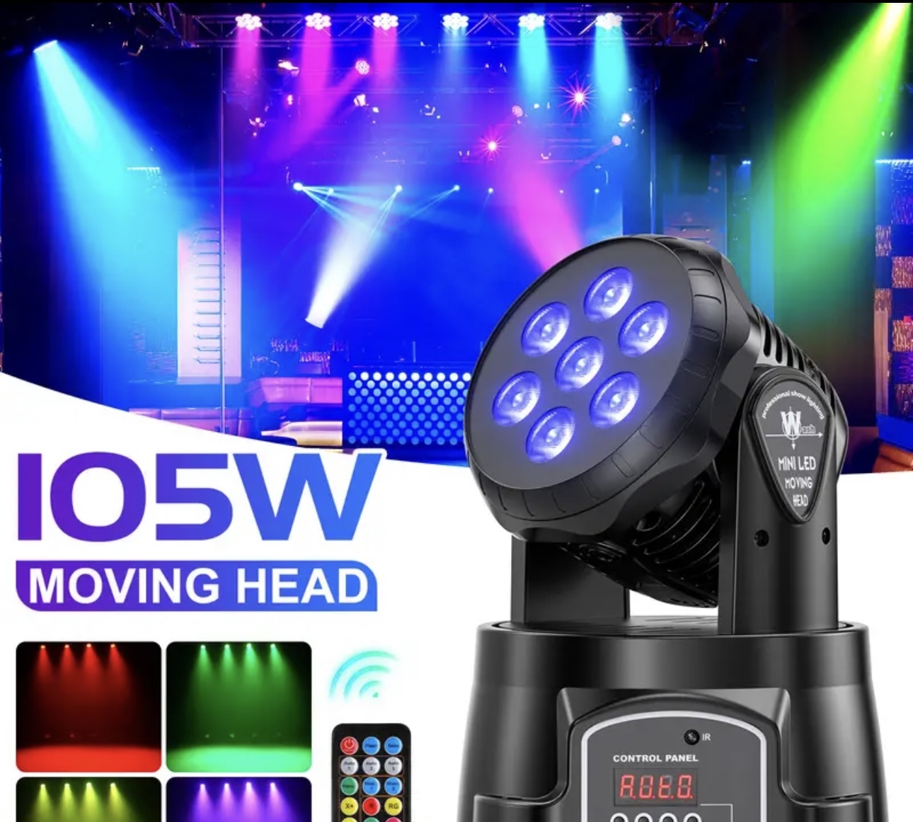 105 watt moving head lights set of 3 very bright. 