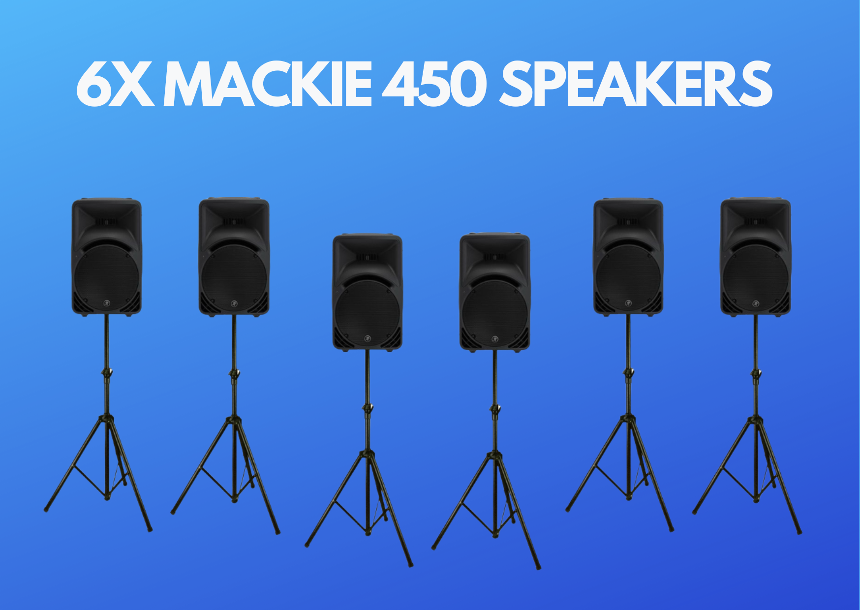 6x mackie srm 450 v3 active speakers, sound, pa