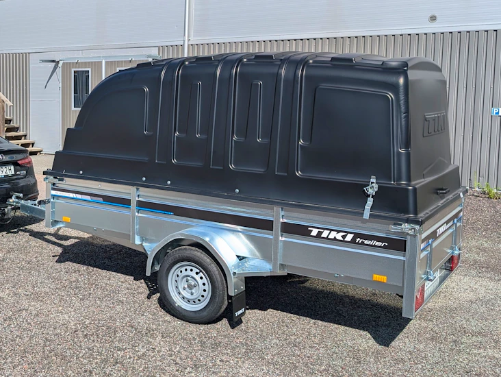 Släpvagn 150x300cm tippbar med kåpa - tiki trailer cs300-lh