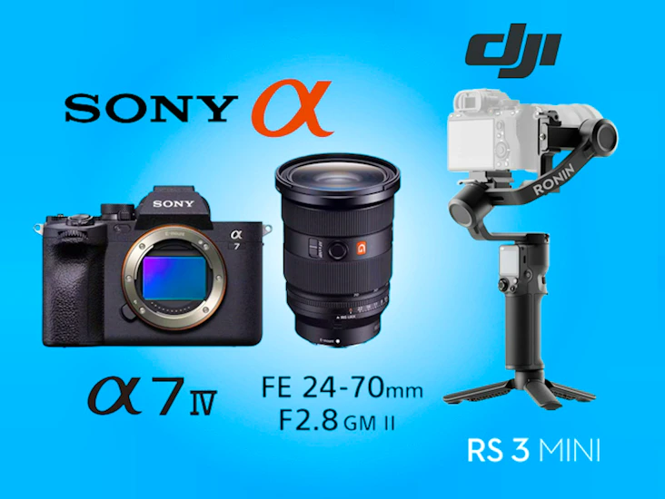 Sony a7iv + 24-70 f2.8 gmii + dji ronin rs3 mini gimball