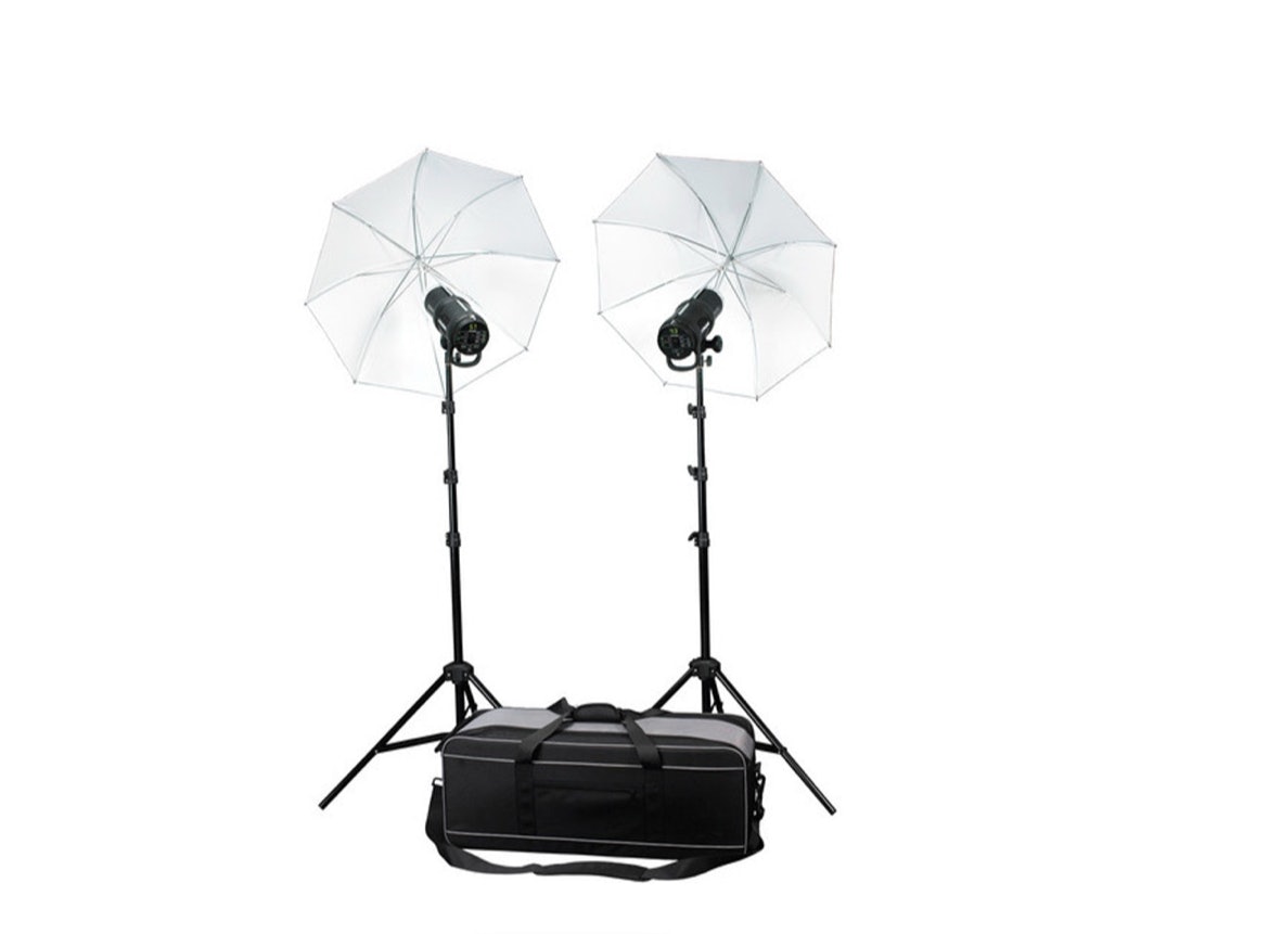 Profoto d2 500 duo kit with stands, umbrellas and remote