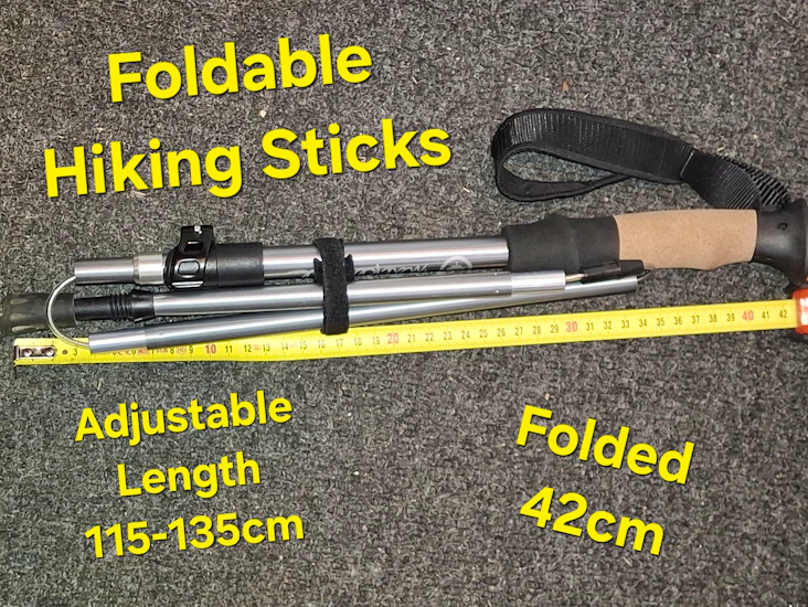 Foldable hiking poles 115-135cm (40cm folded)