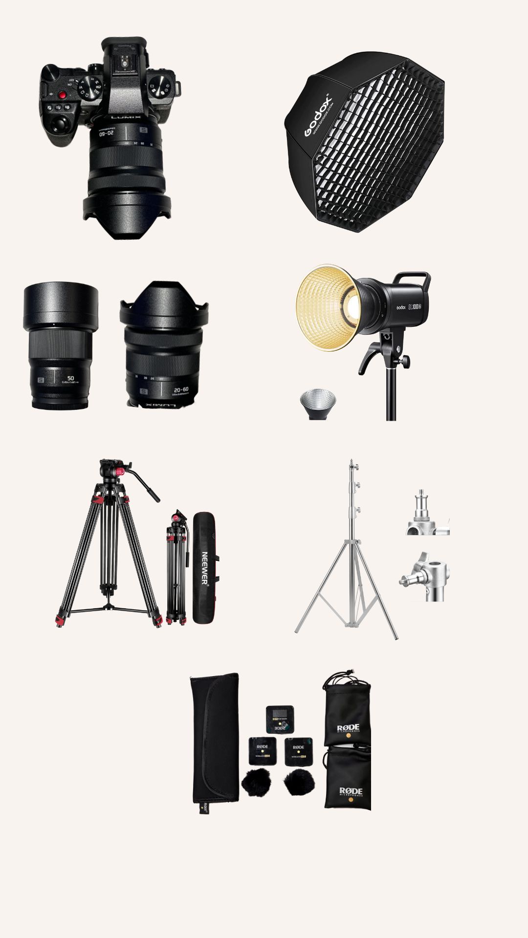 Interview package – lumix s5ii, audio, lighting & accessories