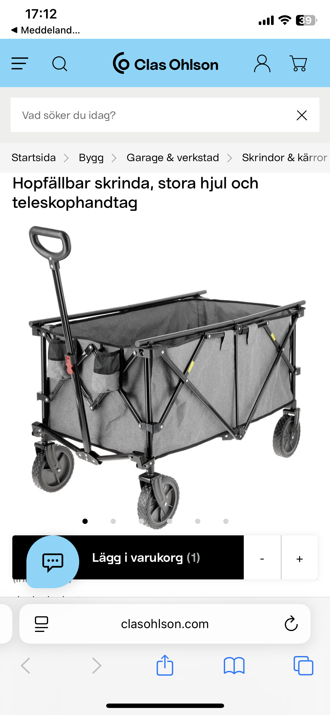 Skrinda, hopfällbar 