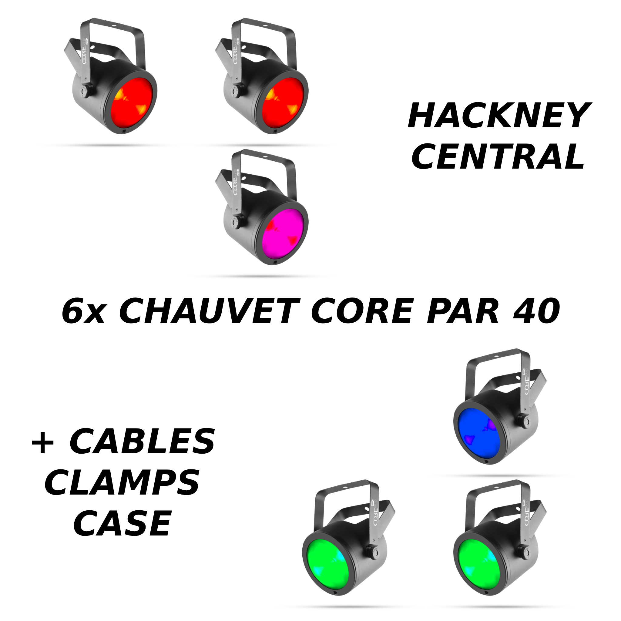 6x chauvet core par 40 led uplighter