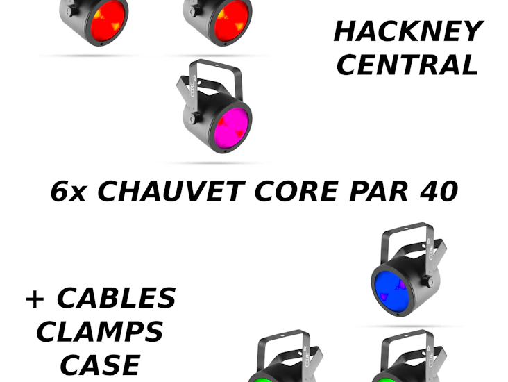 6x chauvet core par 40 led uplighter