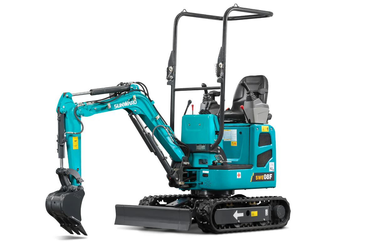 Minigrävare sunward 1ton med släp, skoppaket & tilt!