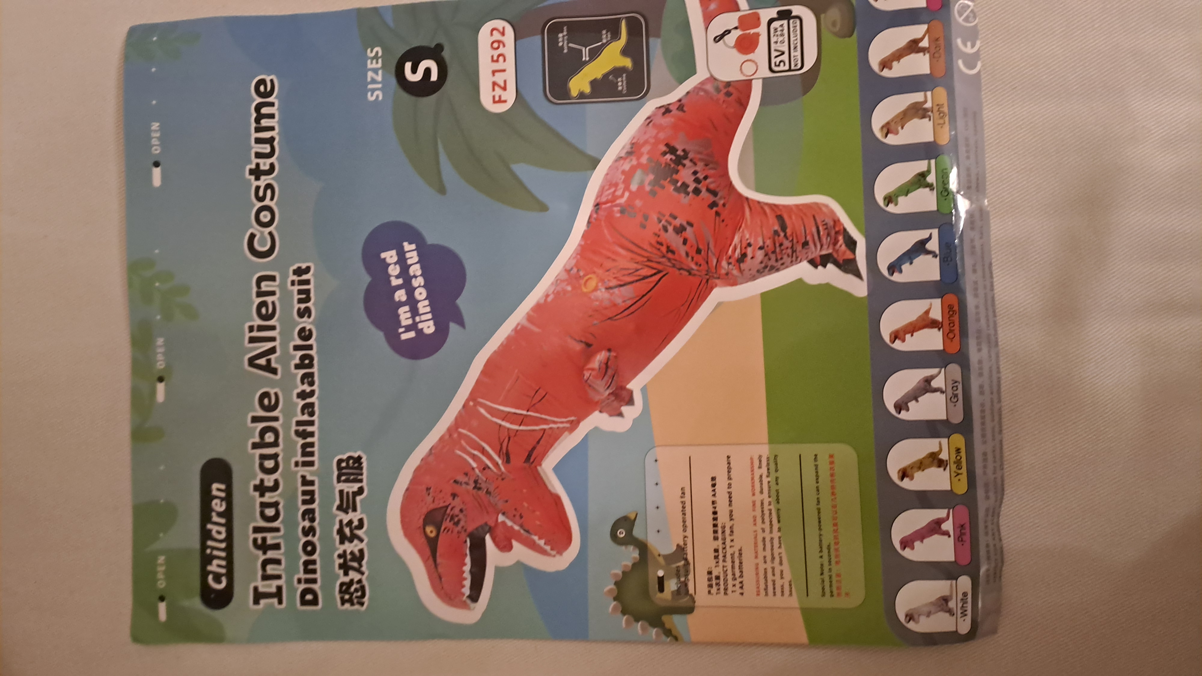 Uppblåsbar dinosaurie.