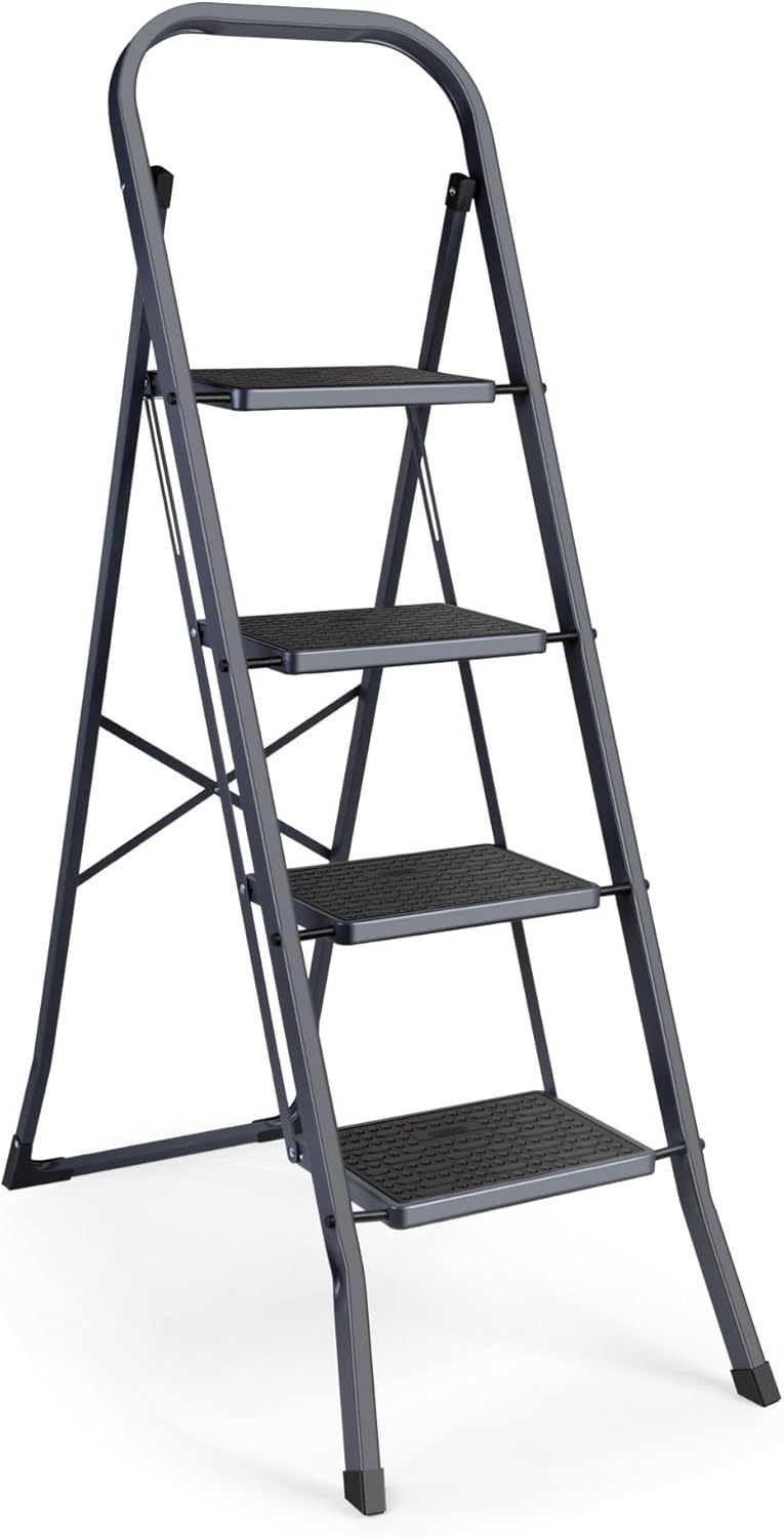 4 step ladder - foldable, heavy duty - ready to hire today!