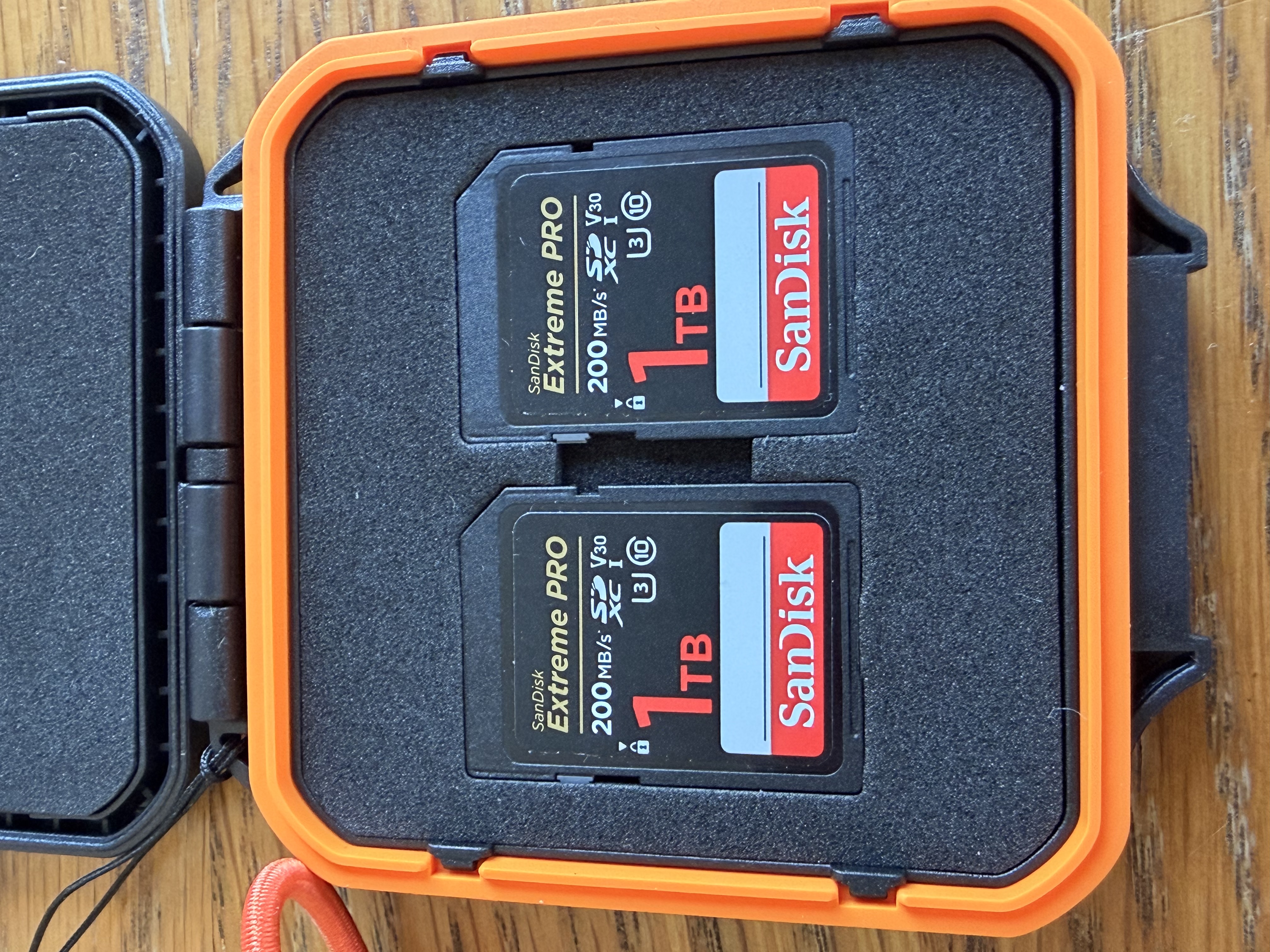 2 x 1tb sandisk extreme pro + case