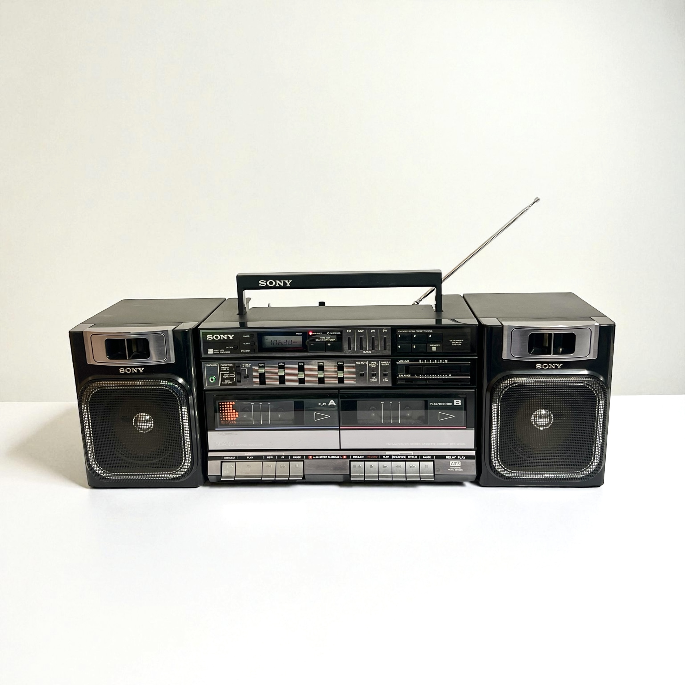 Retro vintage sony 1980s  boombox radio cassette player speaker  event prop tv 