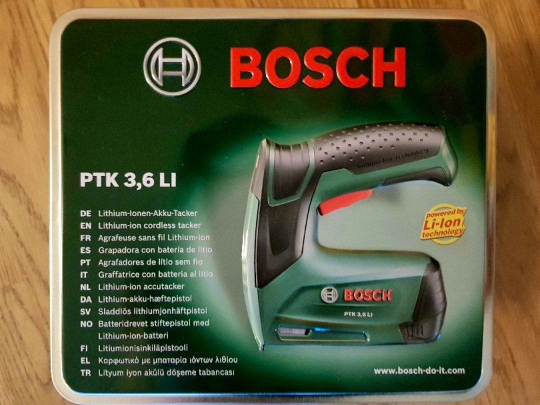 Lej Häftpistol Bosch PTK 3,6 V LI fra B, Örby, Stockholm for - 50 SEK/dag