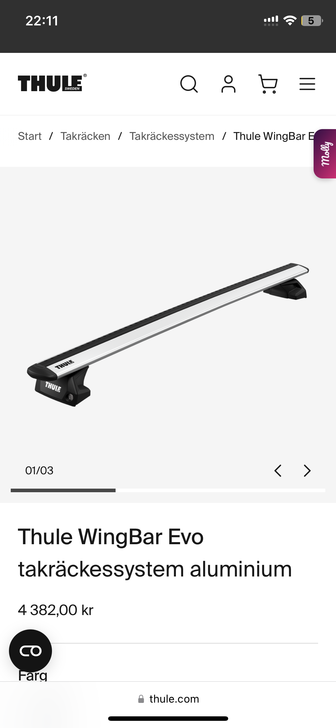 Takräcke till volvo v60 2010-2018 och v60 cross country 2015-2018