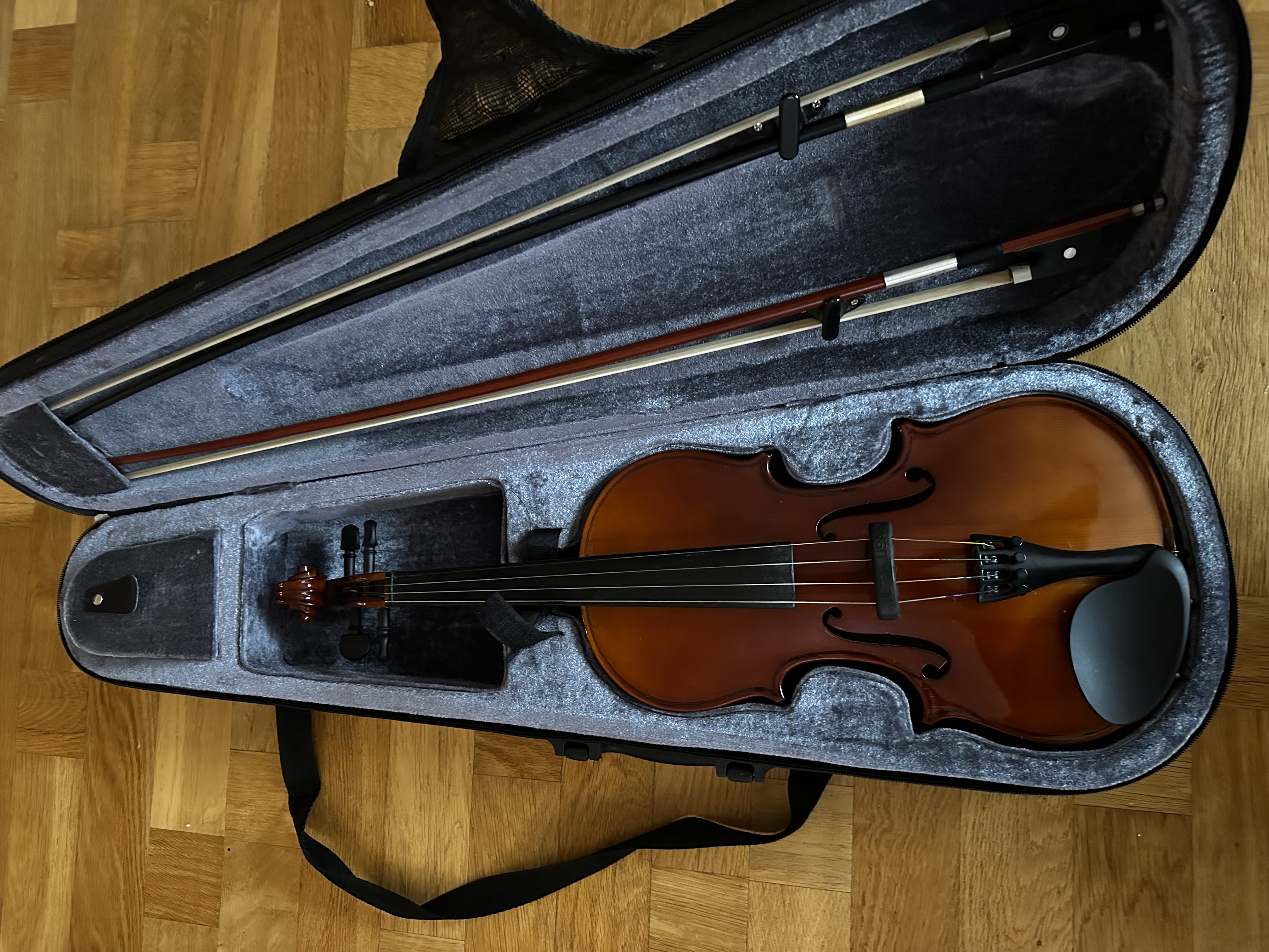 Fiol 4/4 med stråke och fodral