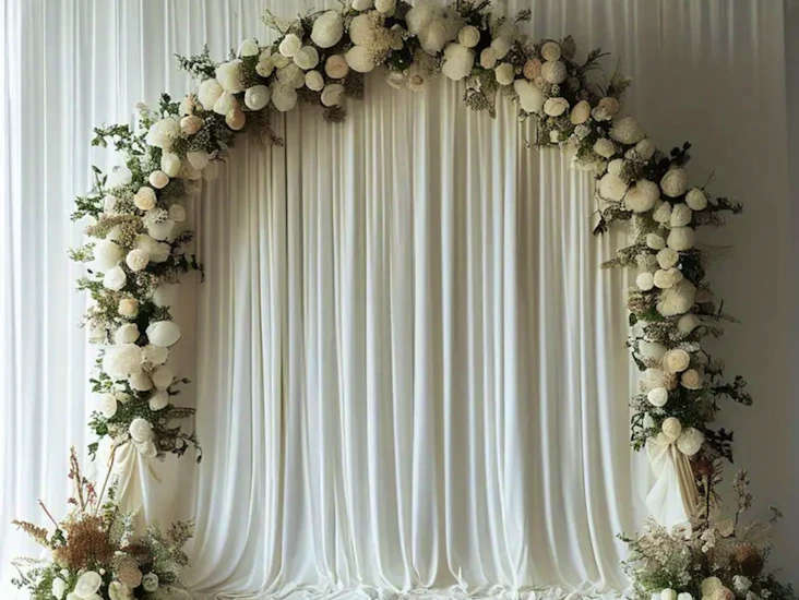 Eleganta vita spandexgardiner 6 m höga (6 st)