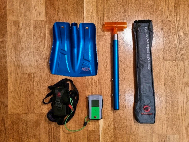 Komplett lavinpaket (tranciever, spade, sond)