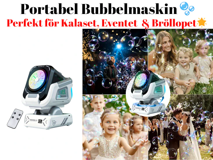 1# 🫧 automatisk bubbelmaskin – led, rgb-effekter & 30 000+ bubblor/min 🌈🎉