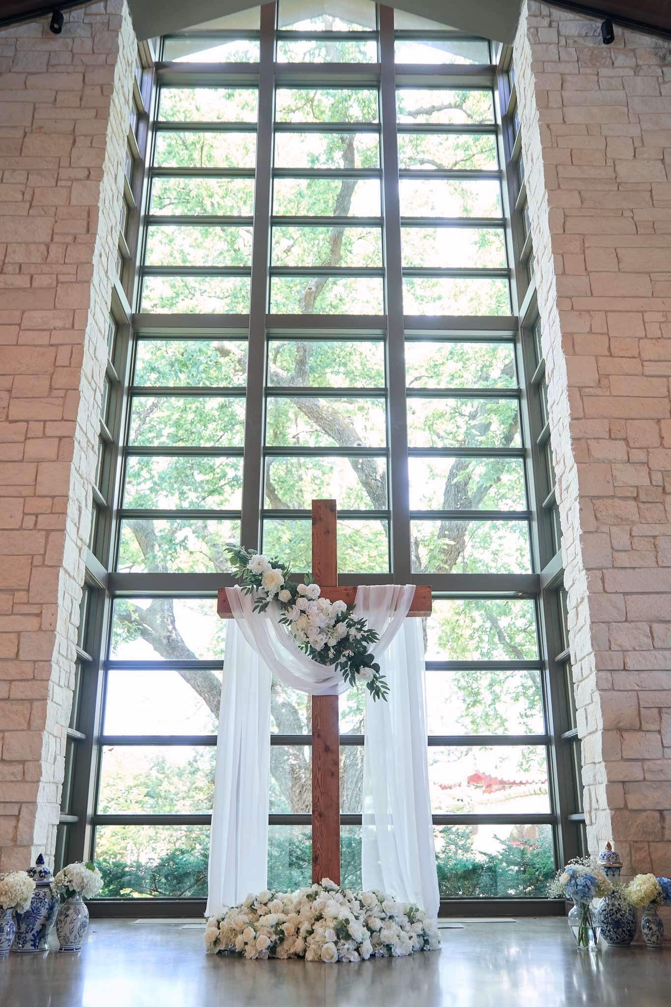 Rustic 8’ x 4’ wedding cross for rent