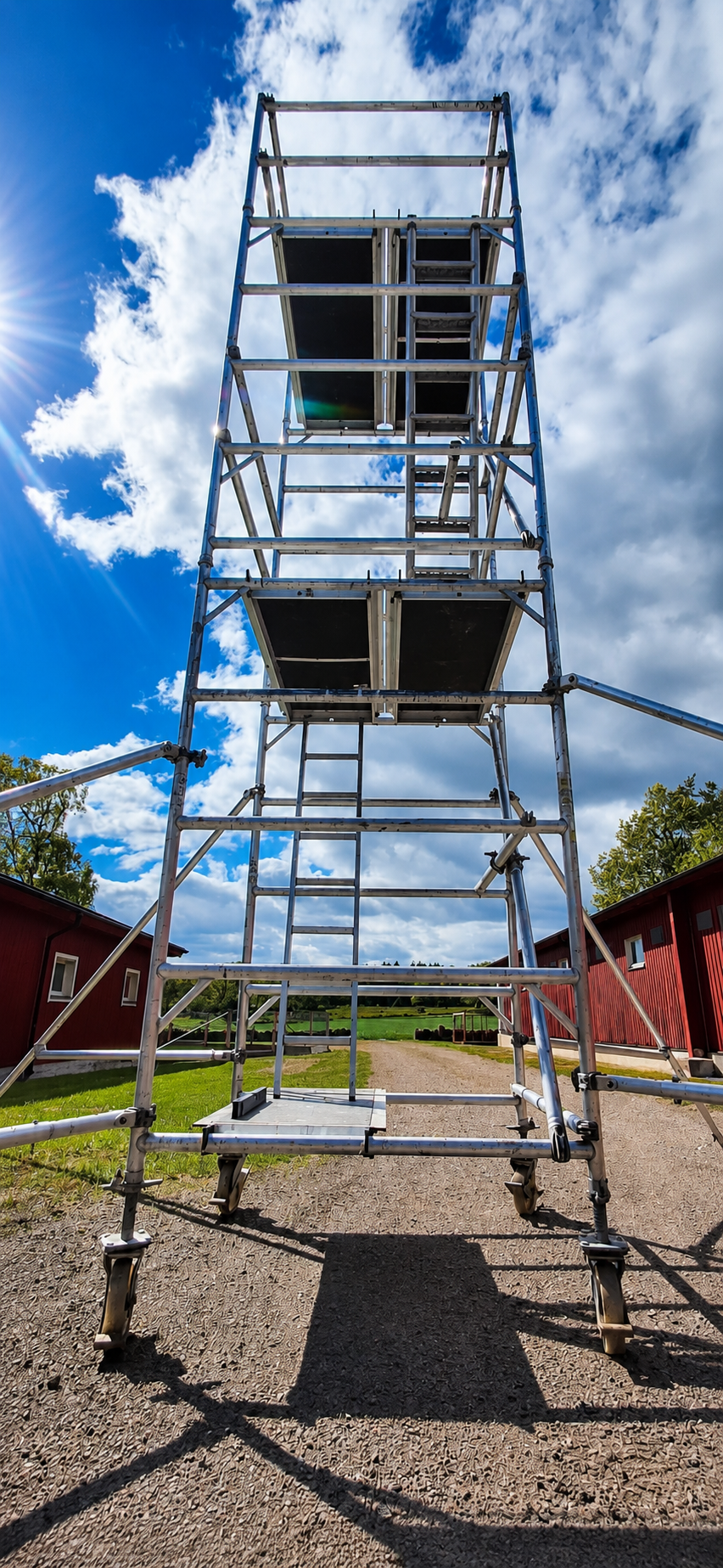 Aluminium ställning på hjul haki profesional 6m arb höjd 