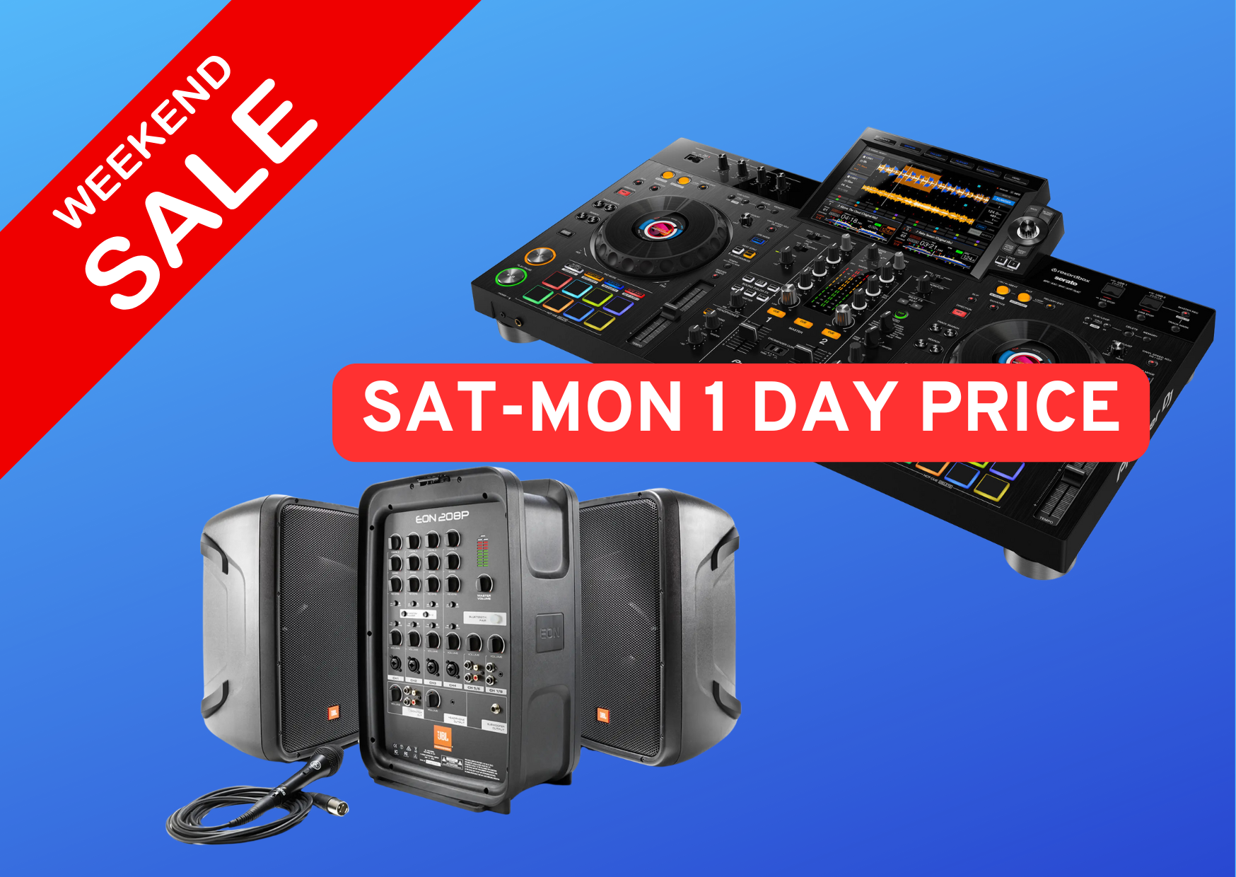 Pioneer dj desk xdj rx3 all-in-one dj system + jbl speakers, special offer weekend hire