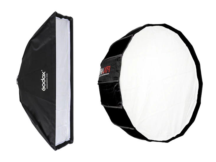 Pixapro 65" octabox and godox 30x120 strip softbox