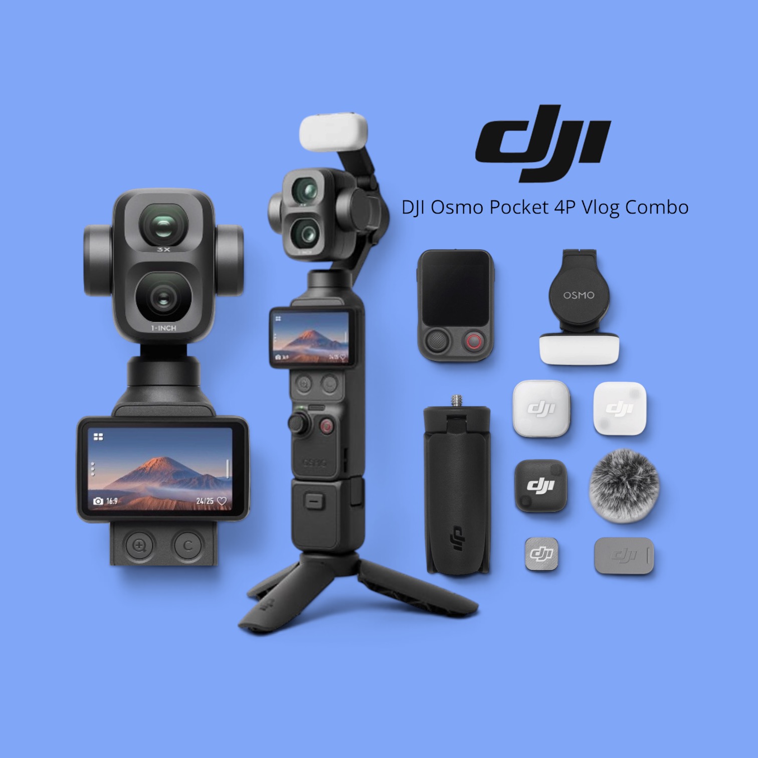 Dji osmo pocket 4p pro vlog combo | 4k gimbal camera | creator kit | vlogging & travel camera