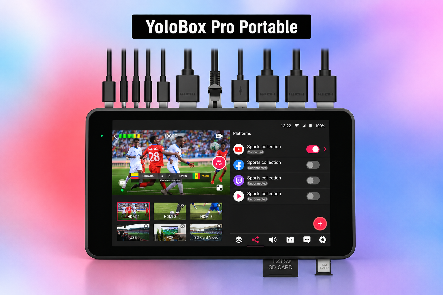 Yolobox pro portable all-in-one multi-camera live streaming switcher monitor