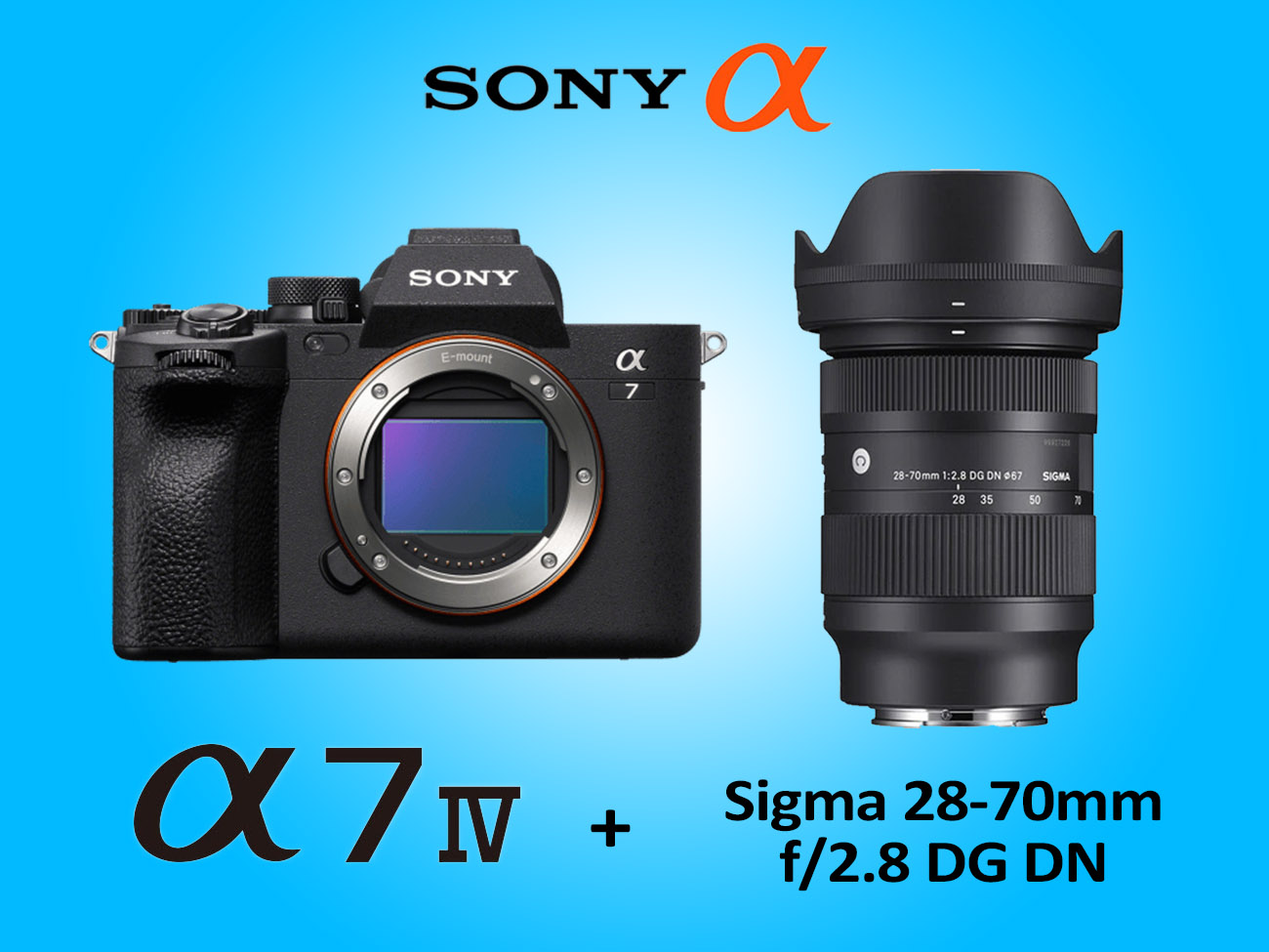 Sony alpha a7iv a74 camera + sigma 28-70mm f/2.8 lens